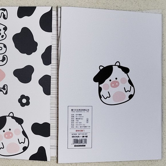Kawaii Holstein-Friesian black and white baby Cow mini notebook notepad #3 - Picture 2 of 2